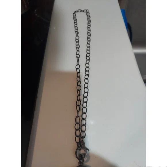 Black Diamond L and Gunmetal Necklace
